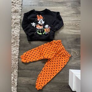 Black and Orange Polka Dot Minnie Mouse Outfit